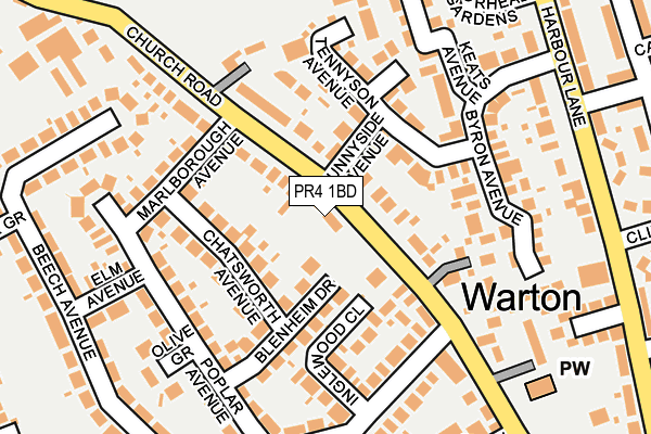 Map of WILLOW HALL HOMES LTD at local scale
