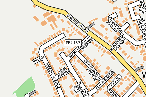 PR4 1BP map - OS OpenMap – Local (Ordnance Survey)