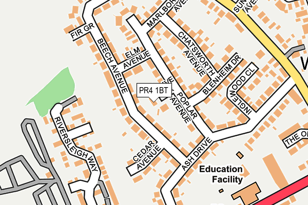 PR4 1BT map - OS OpenMap – Local (Ordnance Survey)