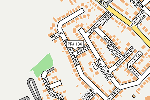 PR4 1BX map - OS OpenMap – Local (Ordnance Survey)