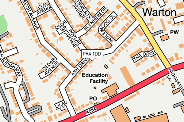 PR4 1DD map - OS OpenMap – Local (Ordnance Survey)