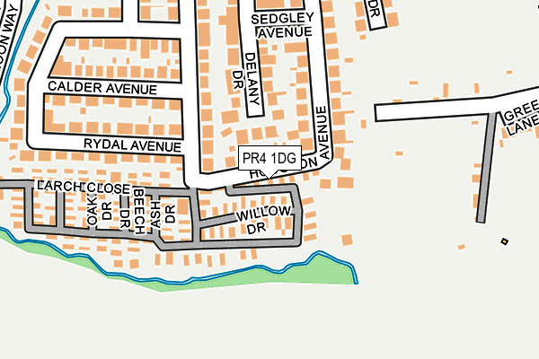 PR4 1DG map - OS OpenMap – Local (Ordnance Survey)