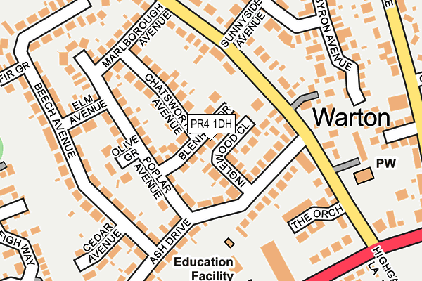 PR4 1DH map - OS OpenMap – Local (Ordnance Survey)