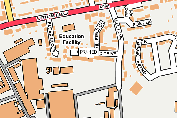 PR4 1ED map - OS OpenMap – Local (Ordnance Survey)