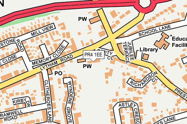 PR4 1EE map - OS OpenMap – Local (Ordnance Survey)