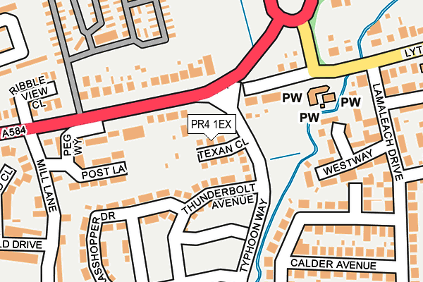 PR4 1EX map - OS OpenMap – Local (Ordnance Survey)