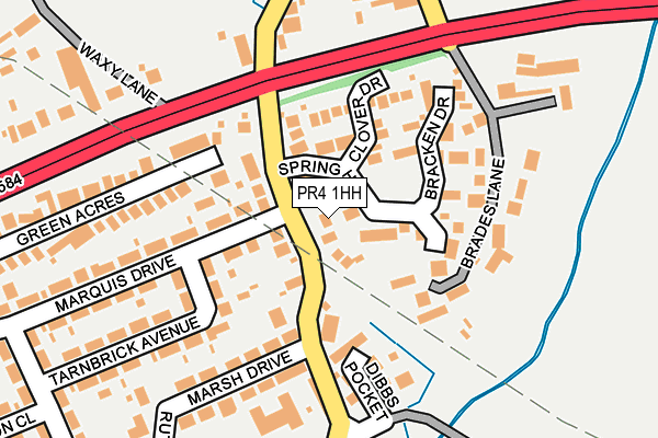 PR4 1HH map - OS OpenMap – Local (Ordnance Survey)