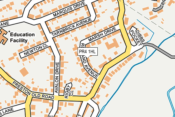 PR4 1HL map - OS OpenMap – Local (Ordnance Survey)