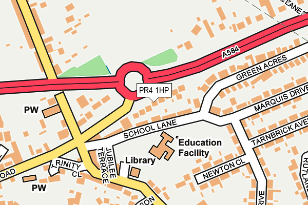 PR4 1HP map - OS OpenMap – Local (Ordnance Survey)