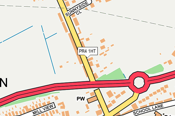 PR4 1HT map - OS OpenMap – Local (Ordnance Survey)