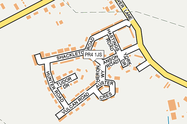 PR4 1JS map - OS OpenMap – Local (Ordnance Survey)