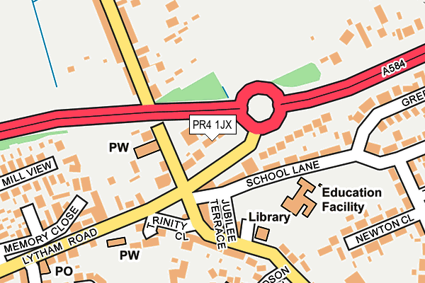 PR4 1JX map - OS OpenMap – Local (Ordnance Survey)