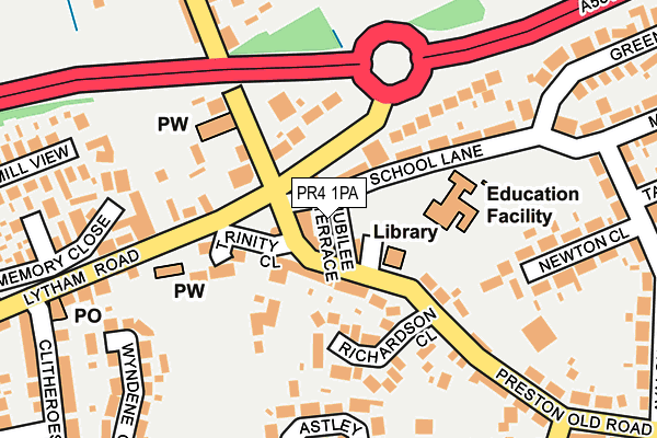 PR4 1PA map - OS OpenMap – Local (Ordnance Survey)