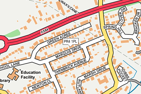 PR4 1PL map - OS OpenMap – Local (Ordnance Survey)