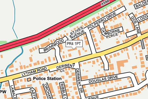 PR4 1PT map - OS OpenMap – Local (Ordnance Survey)