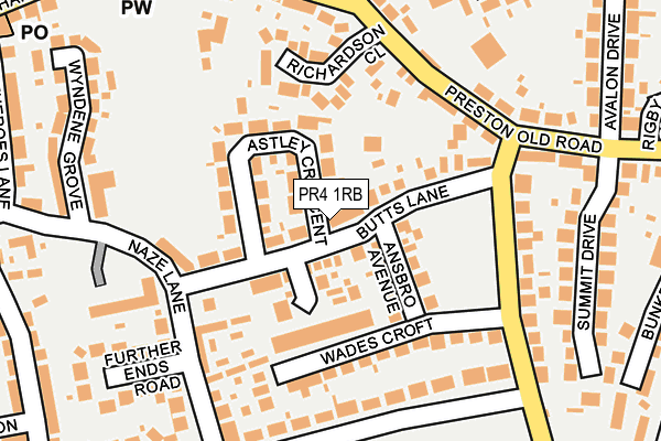 PR4 1RB map - OS OpenMap – Local (Ordnance Survey)