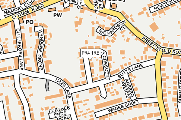 PR4 1RE map - OS OpenMap – Local (Ordnance Survey)