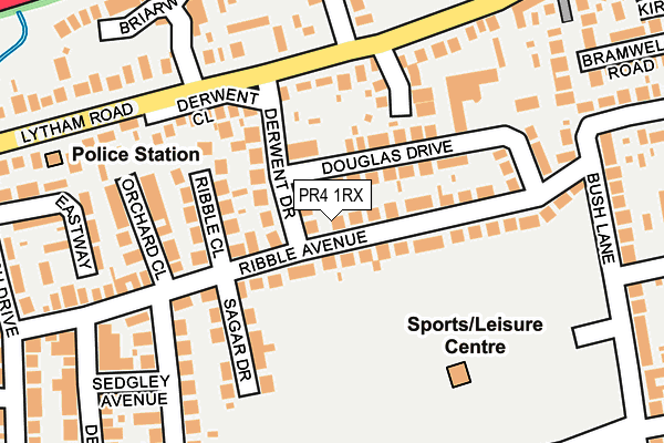 PR4 1RX map - OS OpenMap – Local (Ordnance Survey)