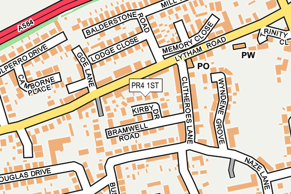 PR4 1ST map - OS OpenMap – Local (Ordnance Survey)