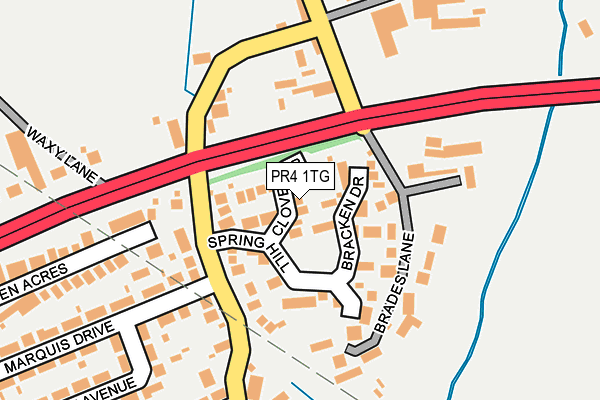 PR4 1TG map - OS OpenMap – Local (Ordnance Survey)