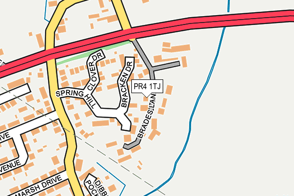 PR4 1TJ map - OS OpenMap – Local (Ordnance Survey)