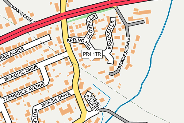 PR4 1TR map - OS OpenMap – Local (Ordnance Survey)