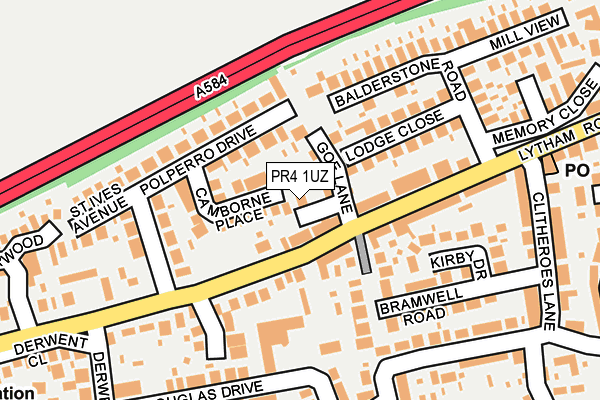 PR4 1UZ map - OS OpenMap – Local (Ordnance Survey)