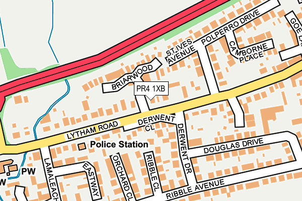 PR4 1XB map - OS OpenMap – Local (Ordnance Survey)