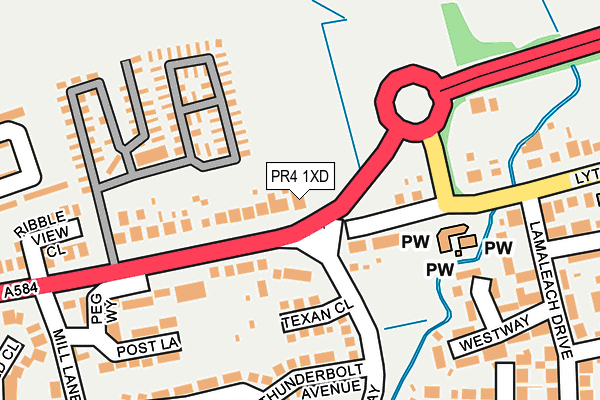 PR4 1XD map - OS OpenMap – Local (Ordnance Survey)