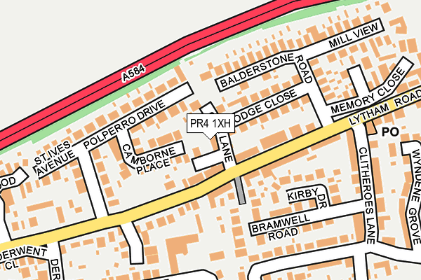 PR4 1XH map - OS OpenMap – Local (Ordnance Survey)