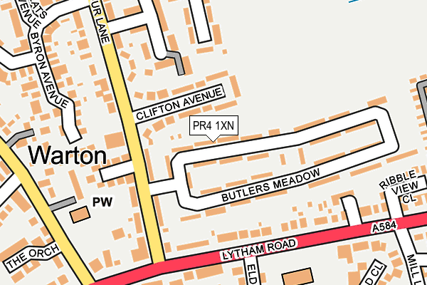 PR4 1XN map - OS OpenMap – Local (Ordnance Survey)