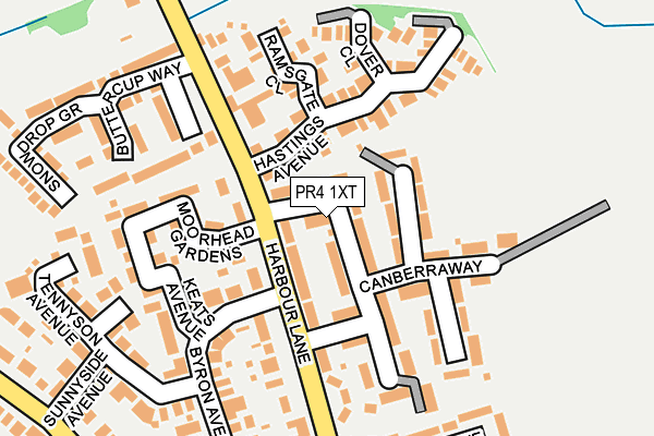 PR4 1XT map - OS OpenMap – Local (Ordnance Survey)