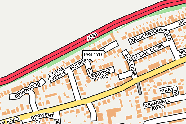 PR4 1YD map - OS OpenMap – Local (Ordnance Survey)