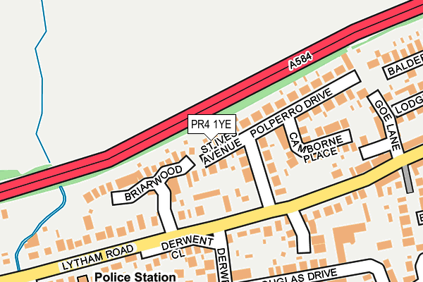 PR4 1YE map - OS OpenMap – Local (Ordnance Survey)
