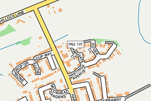 PR4 1YF map - OS OpenMap – Local (Ordnance Survey)