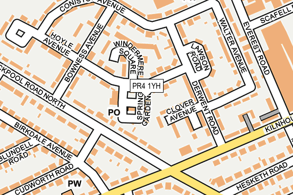 PR4 1YH map - OS OpenMap – Local (Ordnance Survey)