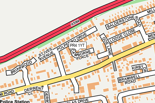 PR4 1YT map - OS OpenMap – Local (Ordnance Survey)