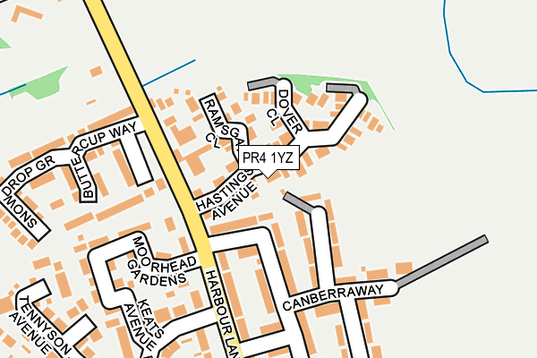 PR4 1YZ map - OS OpenMap – Local (Ordnance Survey)