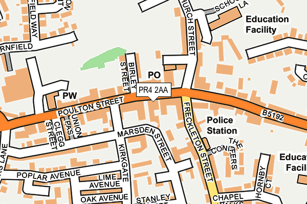 PR4 2AA map - OS OpenMap – Local (Ordnance Survey)