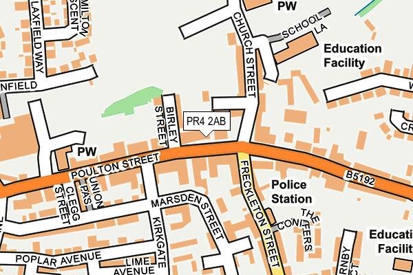 PR4 2AB map - OS OpenMap – Local (Ordnance Survey)