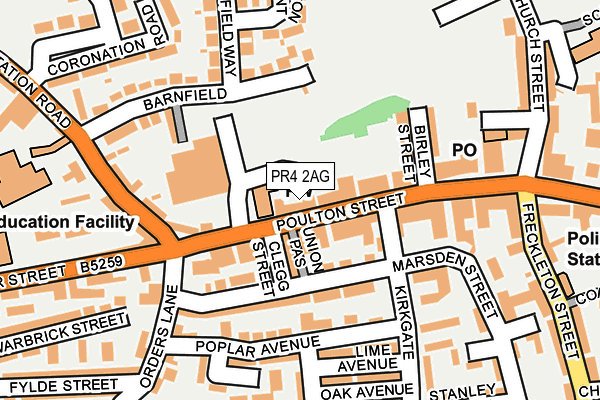 PR4 2AG map - OS OpenMap – Local (Ordnance Survey)