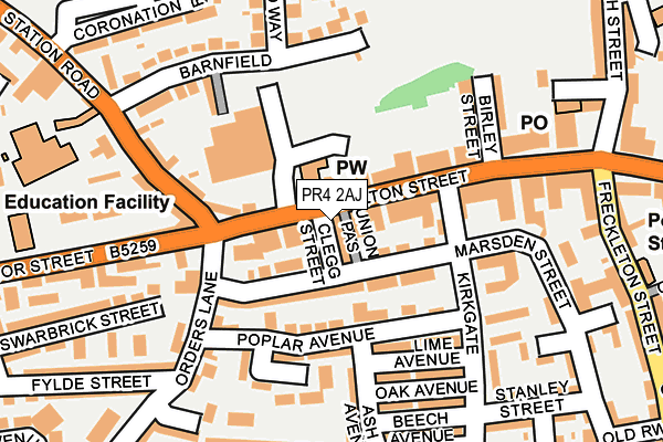 PR4 2AJ map - OS OpenMap – Local (Ordnance Survey)