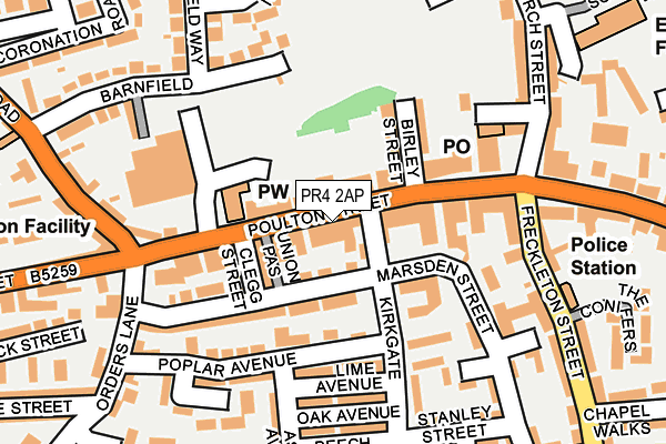 PR4 2AP map - OS OpenMap – Local (Ordnance Survey)