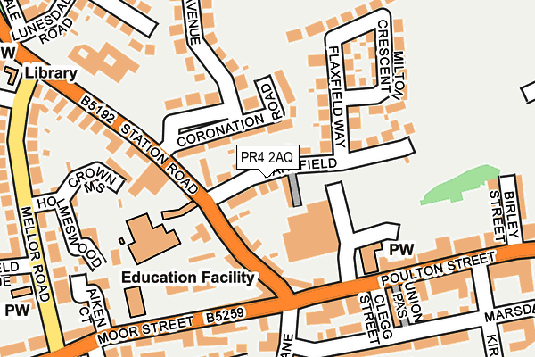 PR4 2AQ map - OS OpenMap – Local (Ordnance Survey)