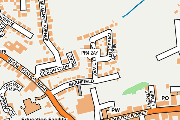 PR4 2AY map - OS OpenMap – Local (Ordnance Survey)