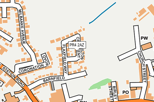 PR4 2AZ map - OS OpenMap – Local (Ordnance Survey)