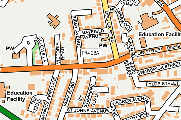PR4 2BA map - OS OpenMap – Local (Ordnance Survey)