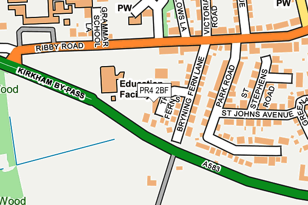 PR4 2BF map - OS OpenMap – Local (Ordnance Survey)
