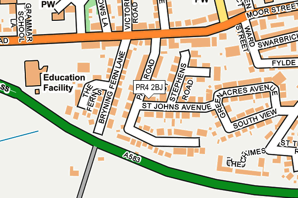 PR4 2BJ map - OS OpenMap – Local (Ordnance Survey)