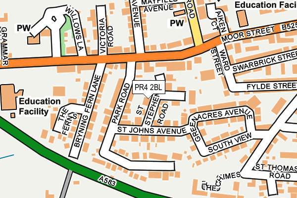 PR4 2BL map - OS OpenMap – Local (Ordnance Survey)